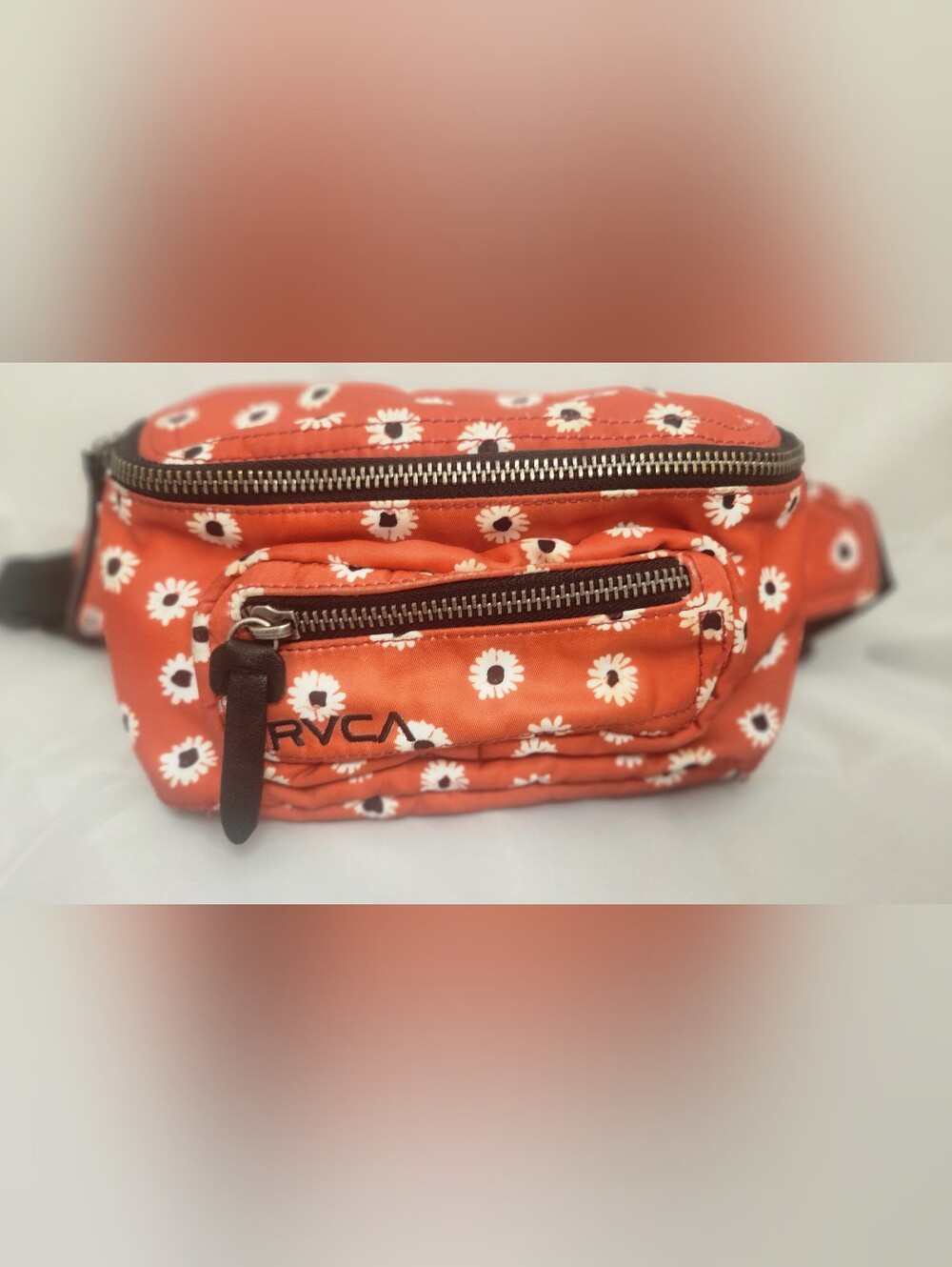 RVCA Orange Daisy Print Belt Bag